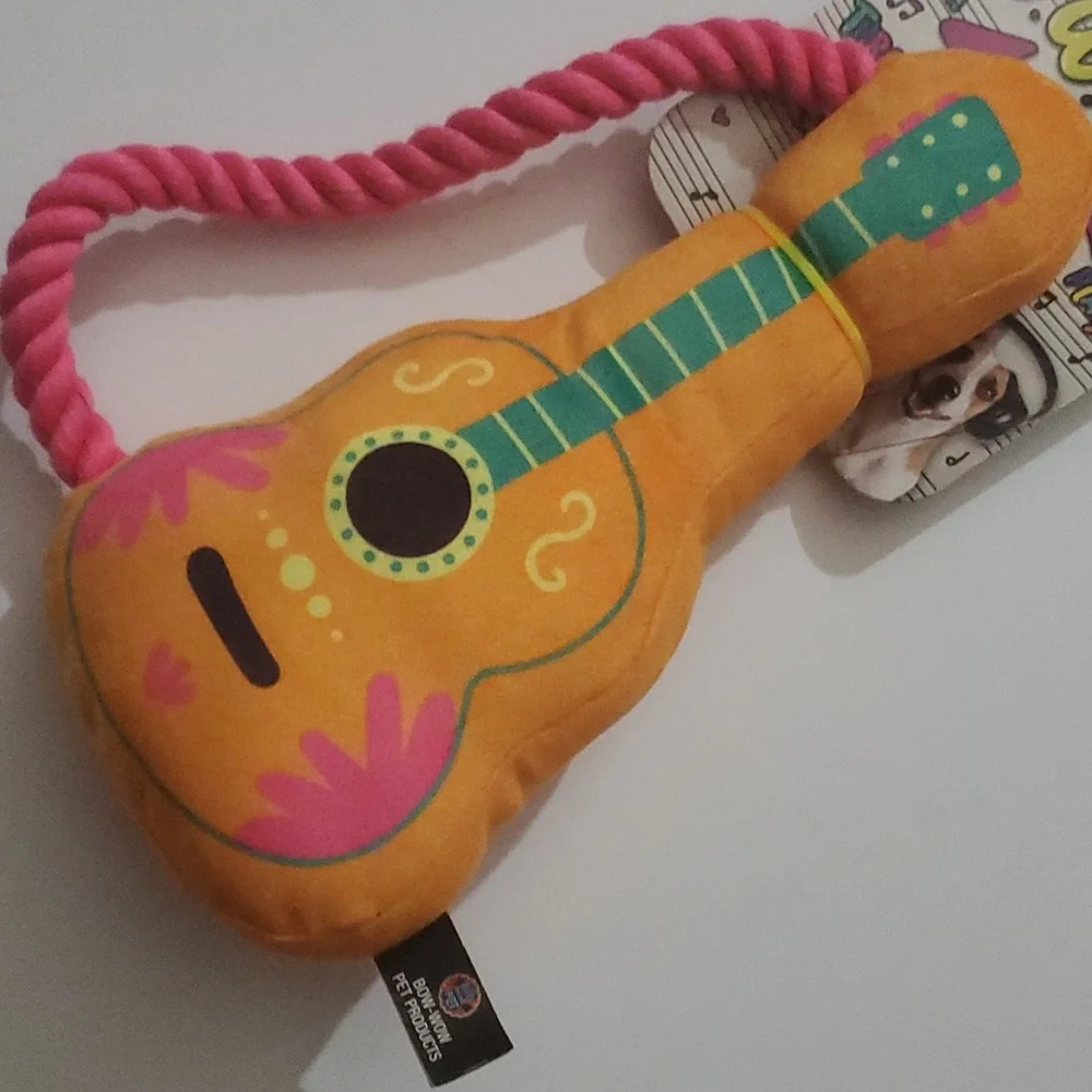 Bow Wow Rhythm & Woofs Guitar Squeak Toy-OS